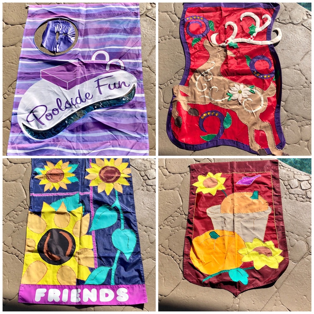 4 Large House Flags. All 28 x 40